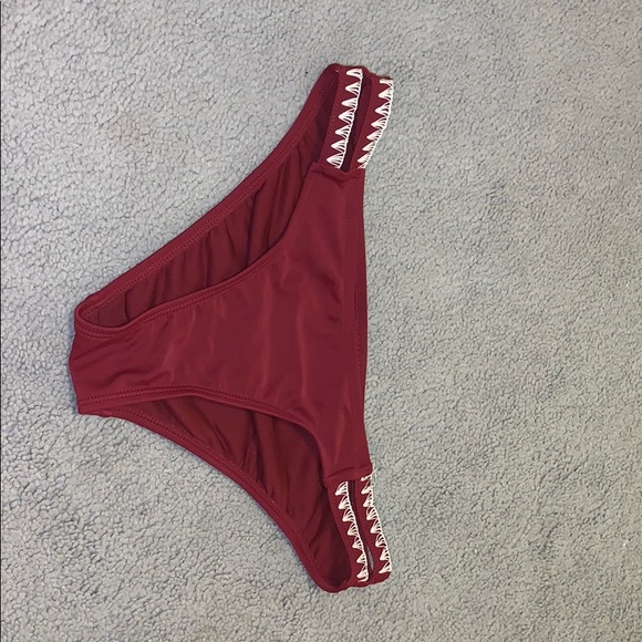 maroon bathing suit bottoms